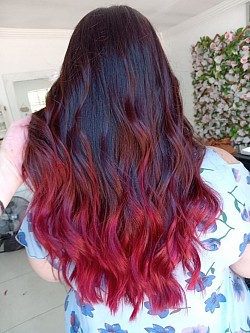 Dark mahogany & red ombre